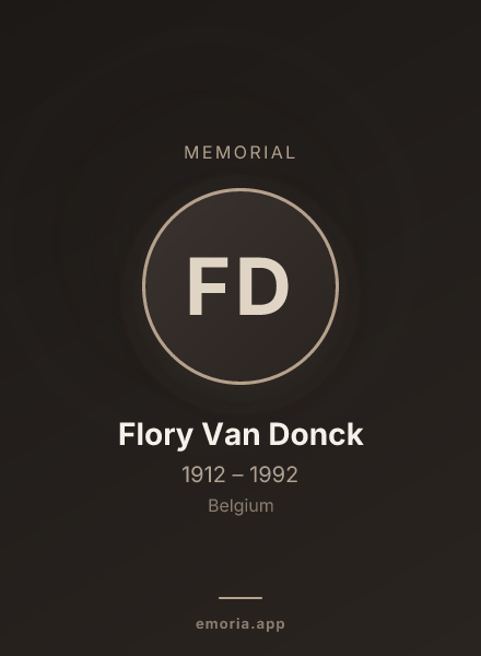Memorial portrait of Flory Van Donck