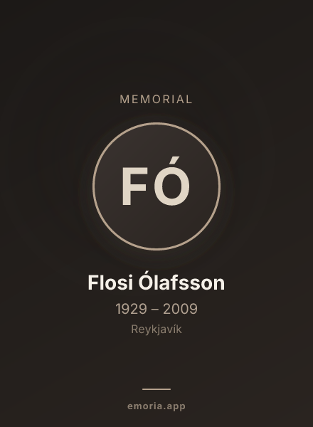 Memorial portrait of Flosi Ólafsson