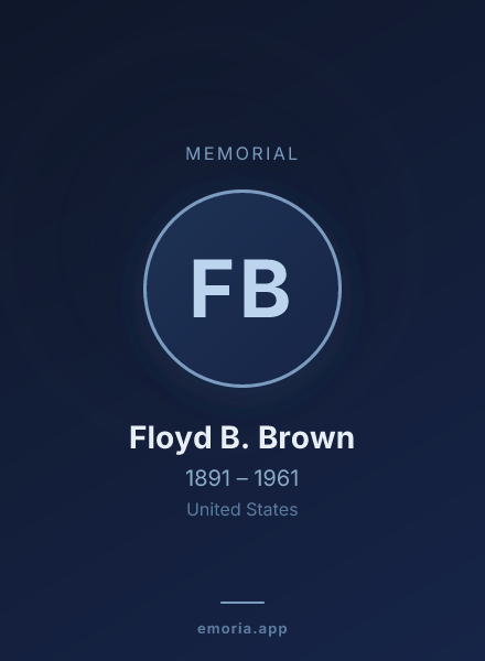 Memorial portrait of Floyd B. Brown