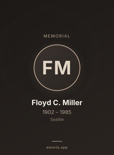 Memorial portrait of Floyd C. Miller