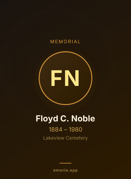 Memorial portrait of Floyd C. Noble