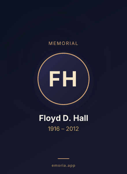 Memorial portrait of Floyd D. Hall