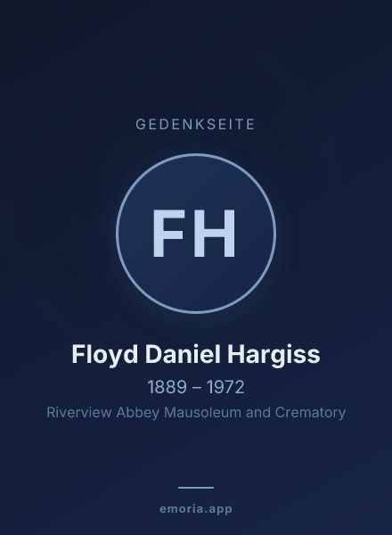 Gedenkportrait von Floyd Daniel Hargiss