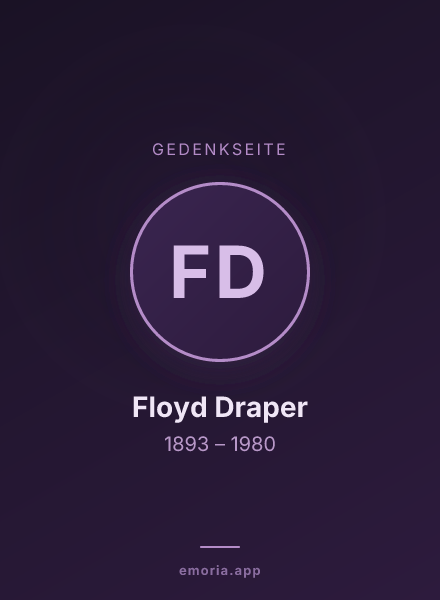 Gedenkportrait von Floyd Draper