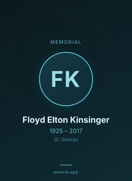 Memorial portrait of Floyd Elton Kinsinger