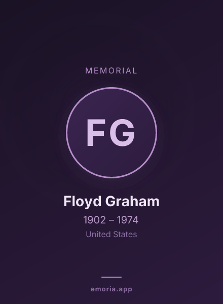 Memorial portrait of Floyd Graham
