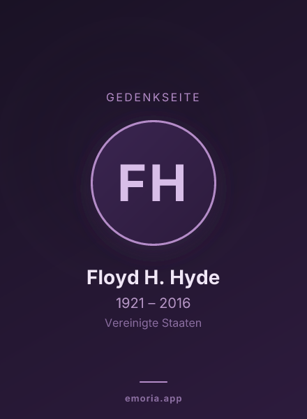 Gedenkportrait von Floyd H. Hyde
