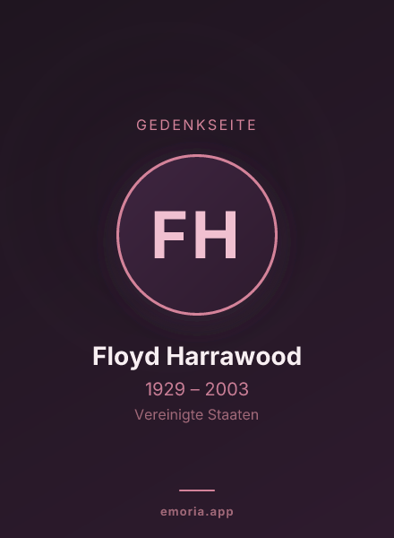 Gedenkportrait von Floyd Harrawood