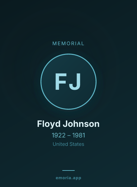 Memorial portrait of Floyd Johnson
