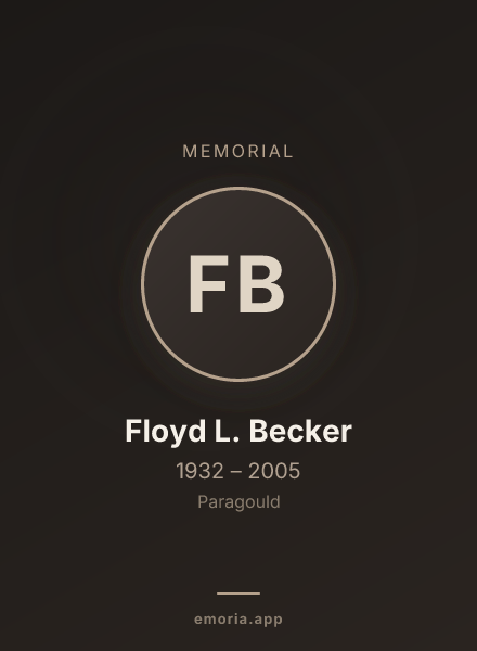 Memorial portrait of Floyd L. Becker