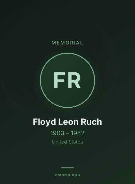 Memorial portrait of Floyd Leon Ruch
