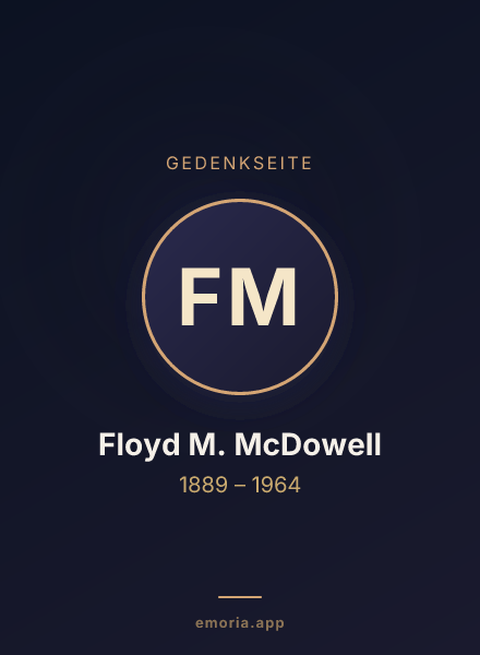 Gedenkportrait von Floyd M. McDowell