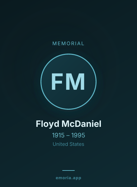 Memorial portrait of Floyd McDaniel