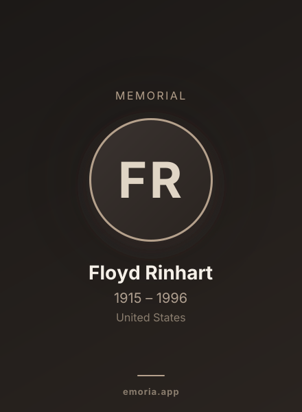 Memorial portrait of Floyd Rinhart