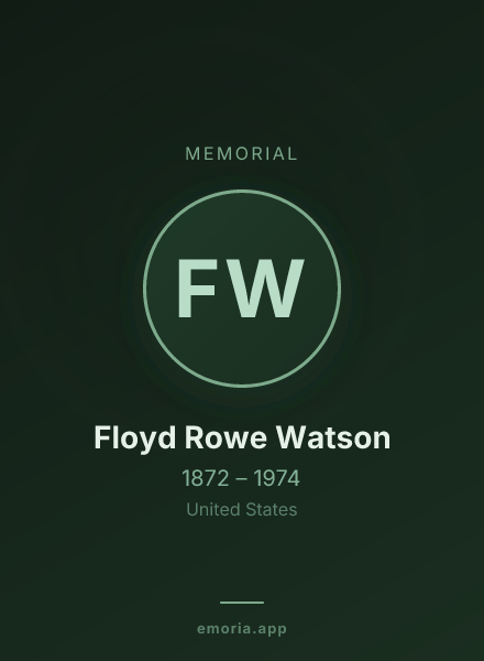 Memorial portrait of Floyd Rowe Watson