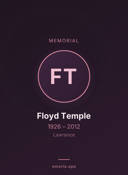 Memorial portrait of Floyd Temple