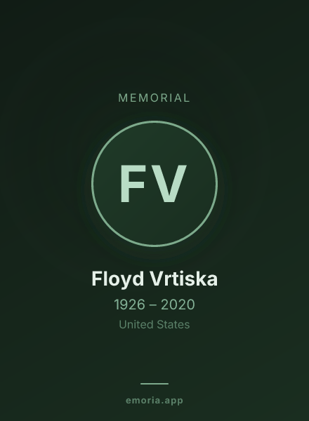 Memorial portrait of Floyd Vrtiska