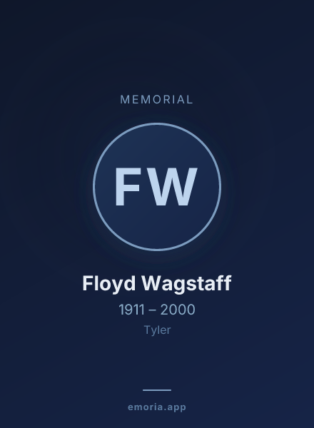 Memorial portrait of Floyd Wagstaff