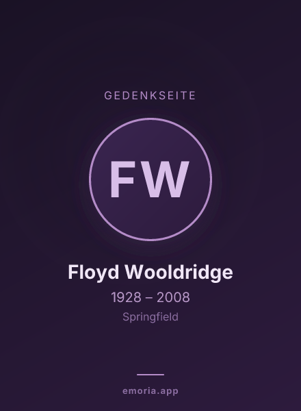 Gedenkportrait von Floyd Wooldridge