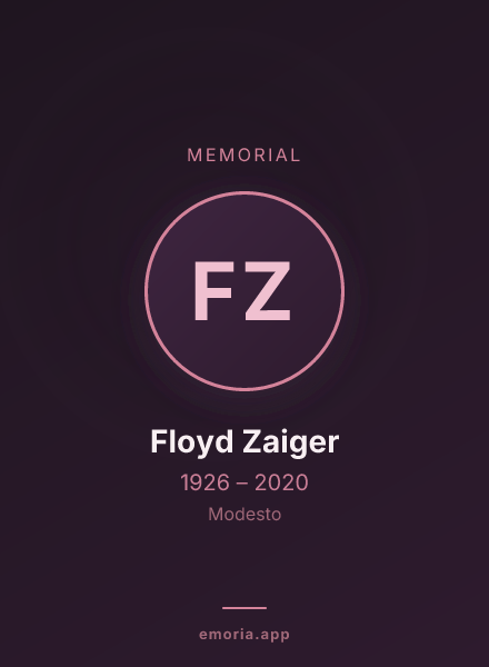Memorial portrait of Floyd Zaiger