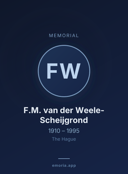 Memorial portrait of F.M. van der Weele-Scheijgrond