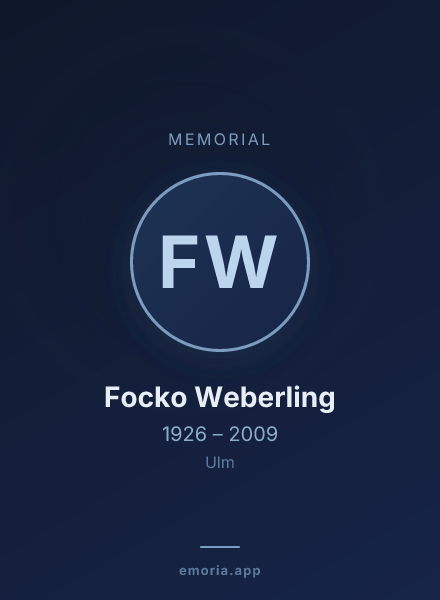 Memorial portrait of Focko Weberling