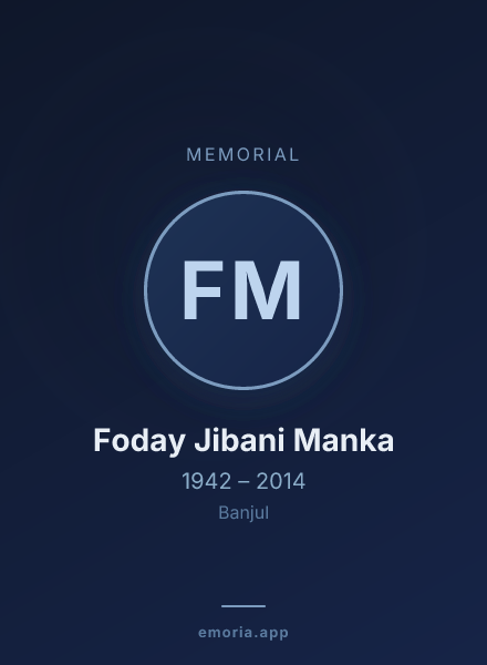 Memorial portrait of Foday Jibani Manka
