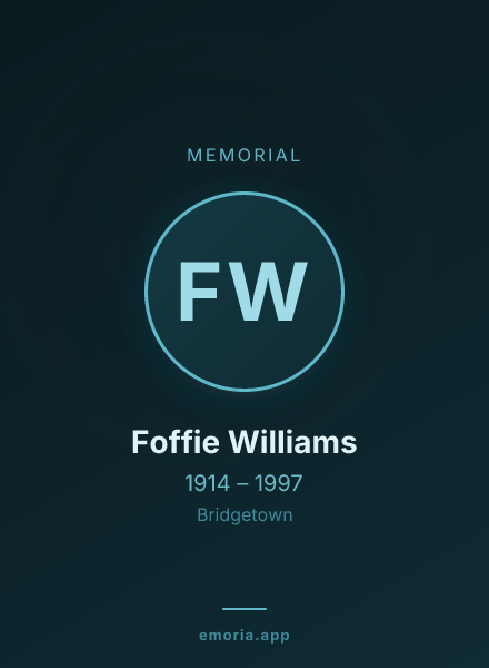 Memorial portrait of Foffie Williams