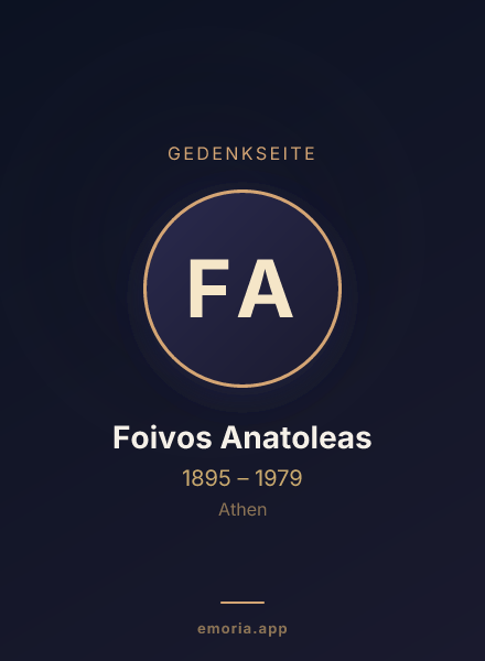 Gedenkportrait von Foivos Anatoleas