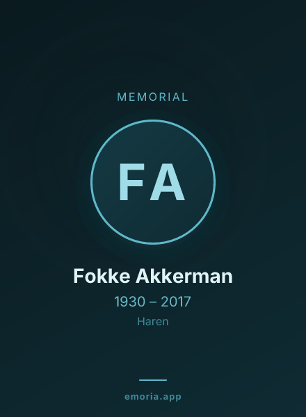 Memorial portrait of Fokke Akkerman