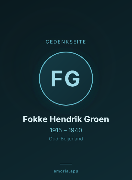 Gedenkportrait von Fokke Hendrik Groen