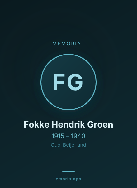 Memorial portrait of Fokke Hendrik Groen