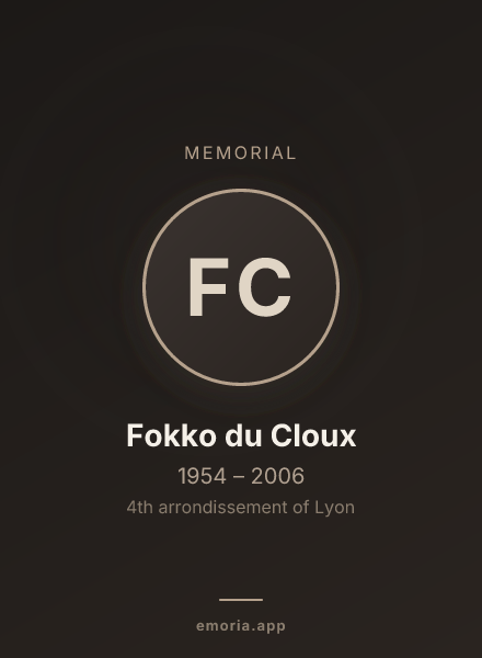 Memorial portrait of Fokko du Cloux