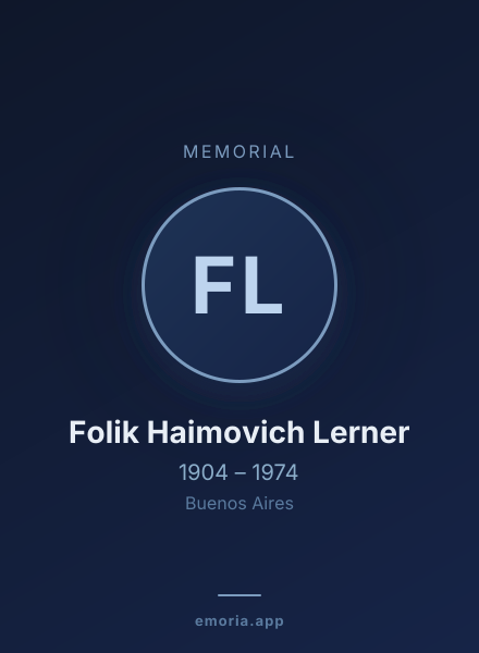 Memorial portrait of Folik Haimovich Lerner