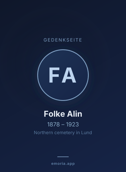Gedenkportrait von Folke Alin