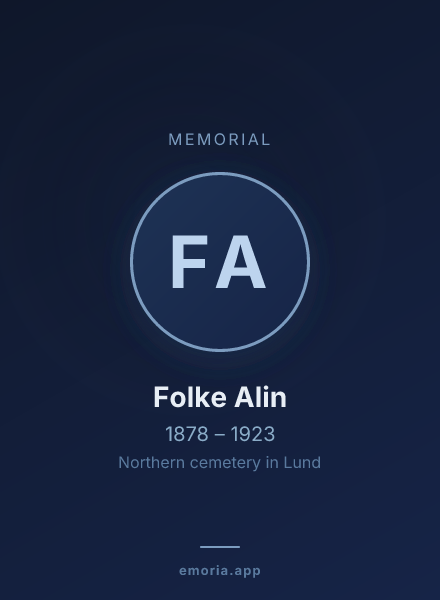 Memorial portrait of Folke Alin
