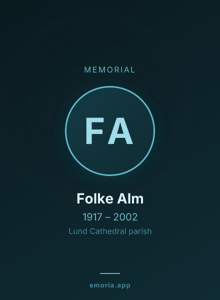 Memorial portrait of Folke Alm