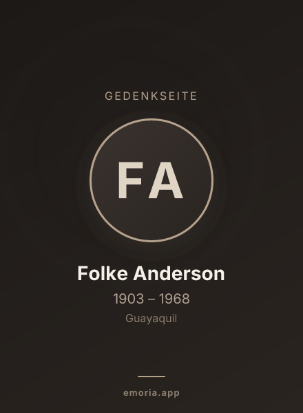 Gedenkportrait von Folke Anderson