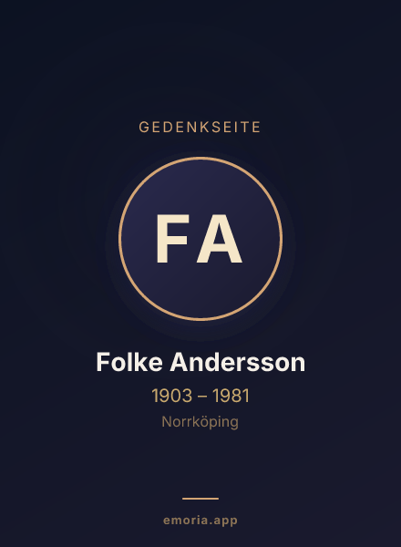 Gedenkportrait von Folke Andersson