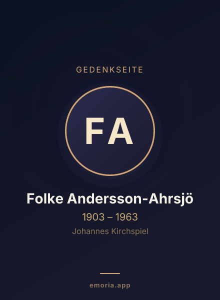 Gedenkportrait von Folke Andersson-Ahrsjö