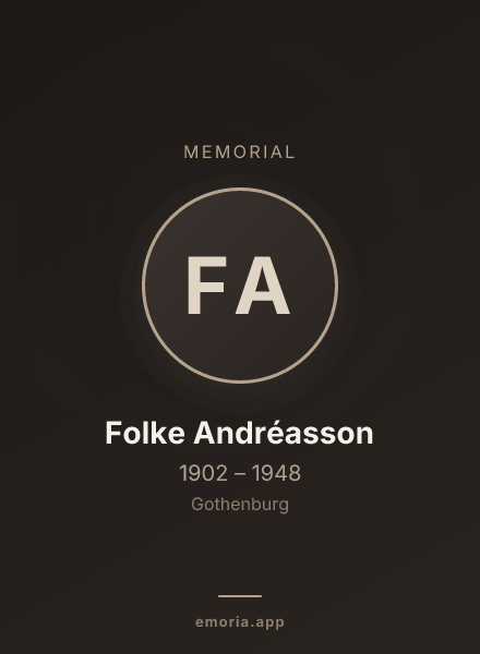 Memorial portrait of Folke Andréasson
