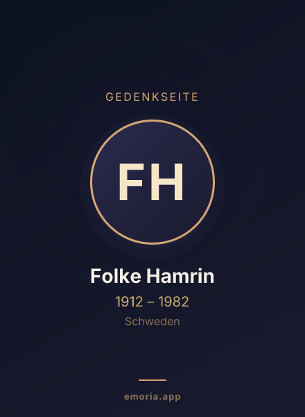 Gedenkportrait von Folke Hamrin