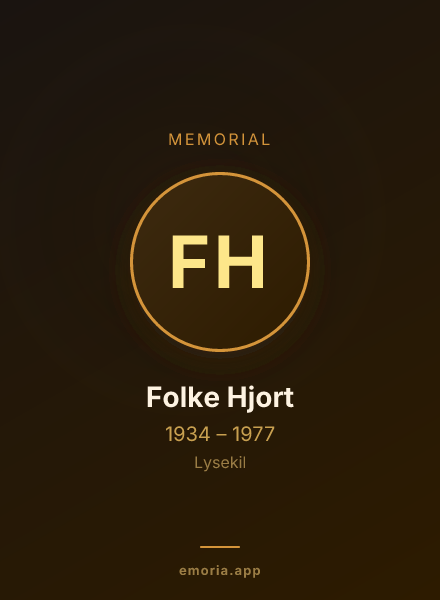 Memorial portrait of Folke Hjort