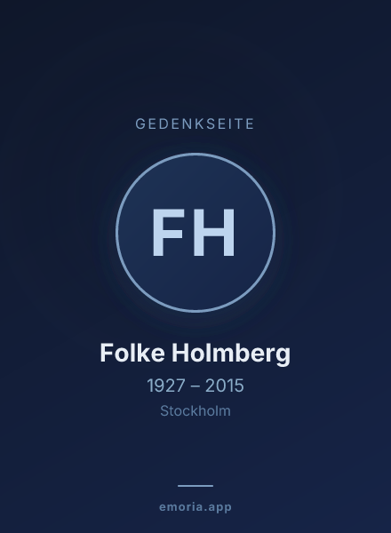 Gedenkportrait von Folke Holmberg