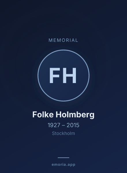 Memorial portrait of Folke Holmberg
