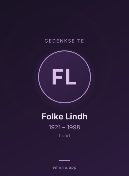 Gedenkportrait von Folke Lindh