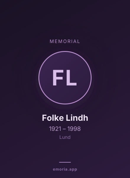 Memorial portrait of Folke Lindh