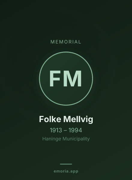Memorial portrait of Folke Mellvig