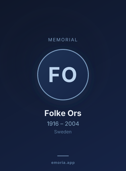 Memorial portrait of Folke Ors