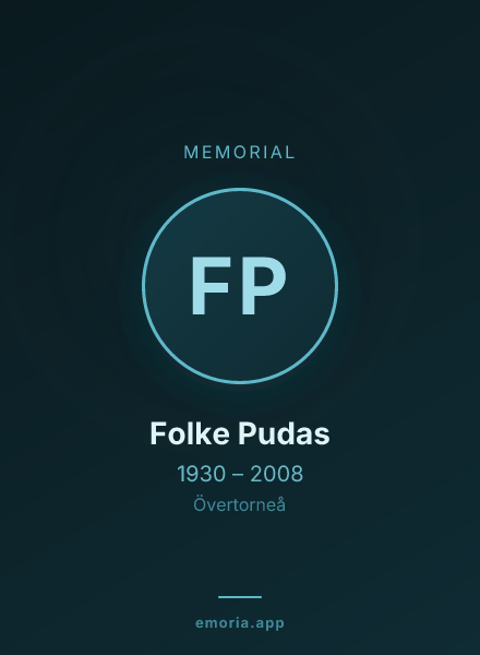 Memorial portrait of Folke Pudas